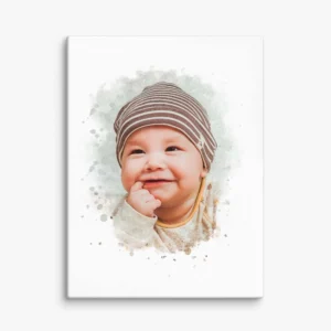 Custom Baby Portrait Watercolor Canvas