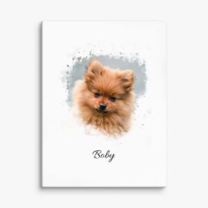 Custom Dog Portrait Watercolor Canvas