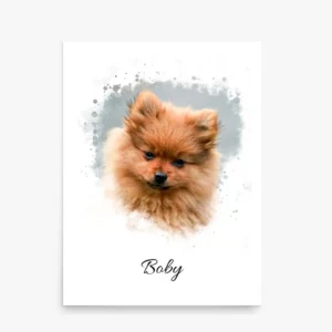 Custom Dog Portrait Watercolor Poster