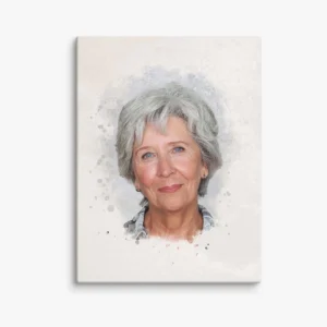 Custom Memorial Portrait Watercolor Canvas