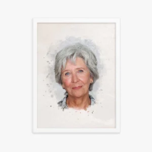 Custom Memorial Portrait Watercolor Framed Fine Art