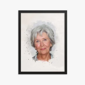 Custom Memorial Portrait Watercolor Framed Poster
