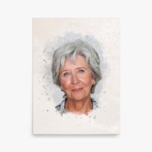 Custom Memorial Portrait Watercolor Poster