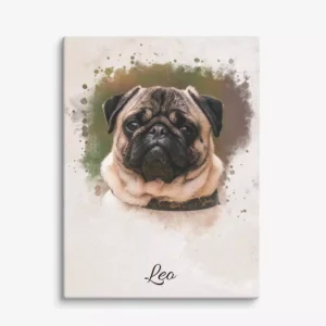 Custom Pet Memorial Portrait Watercolor Canvas