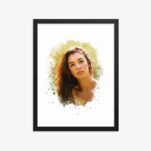 Custom Solo Portrait Watercolor Framed Poster