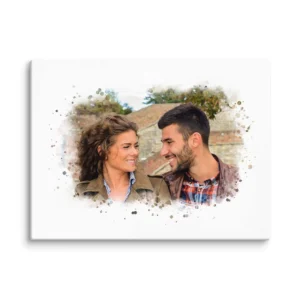 Custom Duo Portrait Watercolor Canvas