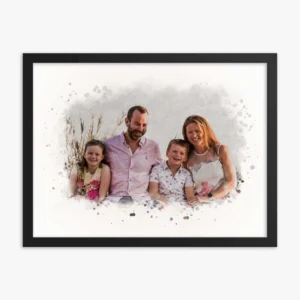 Custom Family Portrait Watercolor Framed Poster