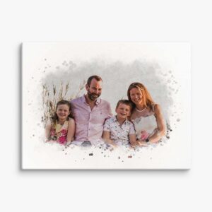 Custom Family Portrait Watercolor Canvas