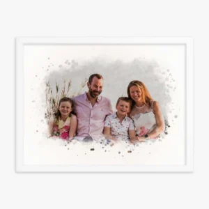 Custom Family Portrait Watercolor Framed Fine Art