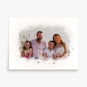 Custom Family Portrait Watercolor Poster